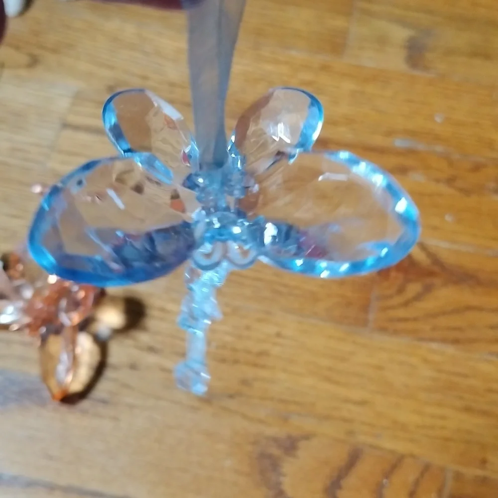 Two Dangling Butterfly Christmas Ornaments